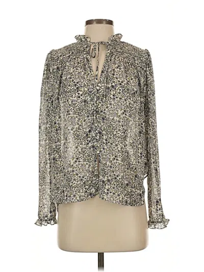 Pre-owned Free People Long Sleeve Blouse In Silver