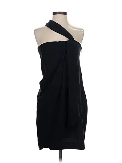 Pre-owned Diane Von Furstenberg Sleeveless Silk Top Black One Shoulder Neckline Tops