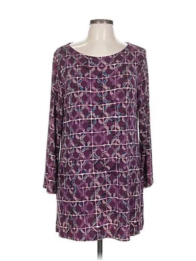 Pre-owned Chico's 3/4 Sleeve Blouse In Purple