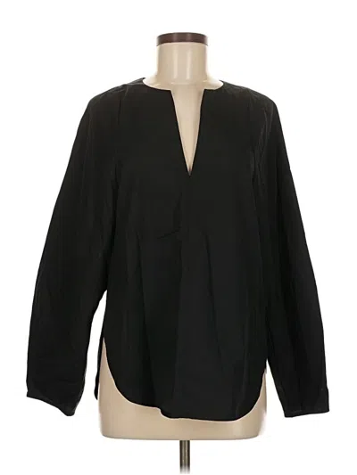 Pre-owned Vince Long Sleeve Blouse In Black