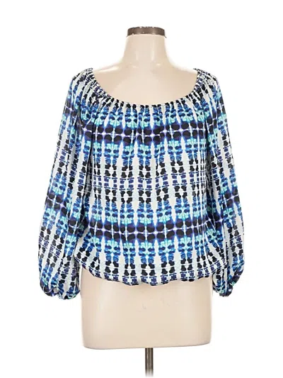 Pre-owned Chaus 3/4 Sleeve Blouse In Blue