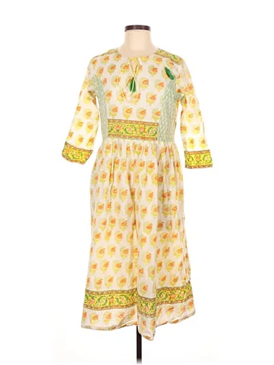 Pre-owned Assorted Brands Casual Dress In Yellow