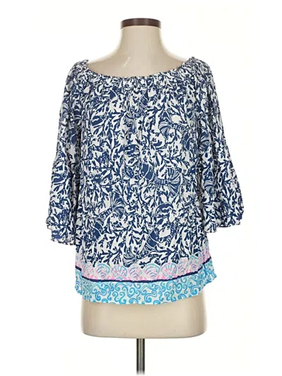 Pre-owned Lilly Pulitzer 3/4 Sleeve T-shirt In Blue