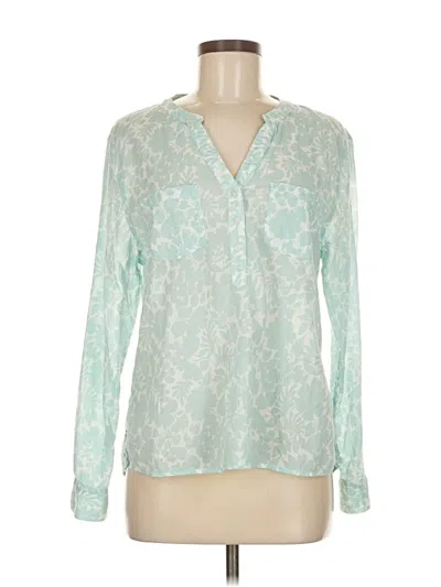 Pre-owned Carve Designs Long Sleeve Blouse In Blue