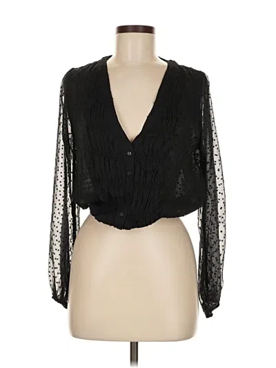 Pre-owned Abercrombie & Fitch Long Sleeve Blouse In Black