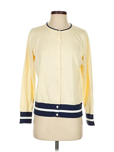 Pre-owned Lands' End Cardigan Sweater In Yellow