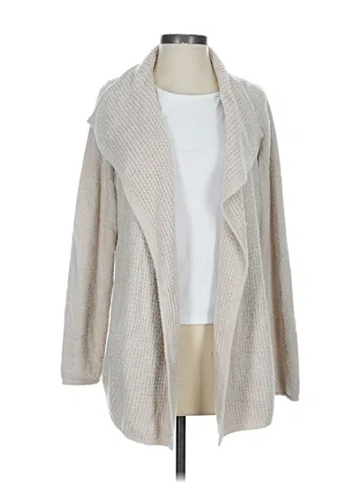 Pre-owned Barefoot Dreams Cozychic Lite Cardigan Sweater In Brown