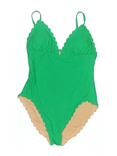Pre-owned J.crew Factory Store One Piece Swimsuit In Green
