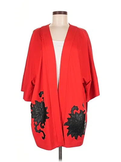 Pre-owned Natori Cardigan Sweater In Red