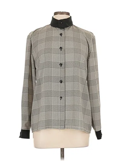 Pre-owned Bloomingdale's Long Sleeve Blouse In Gray