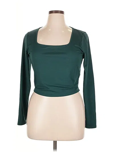 Pre-owned Hollister 3/4 Sleeve T-shirt In Green