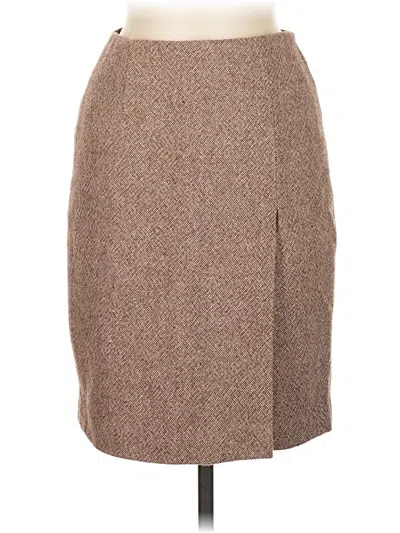 Pre-owned Brooks Brothers 346 Casual Skirt In Brown
