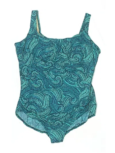 Pre-owned Lands' End One Piece Swimsuit In Blue