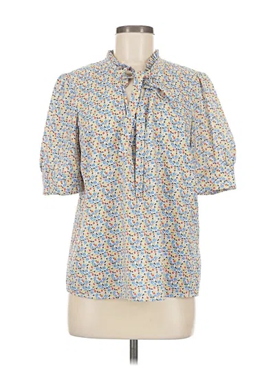 Pre-owned Cece Short Sleeve Blouse In Blue