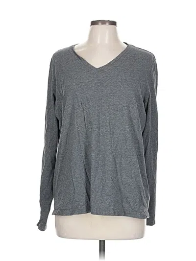 Pre-owned Lands' End Long Sleeve T-shirt In Gray