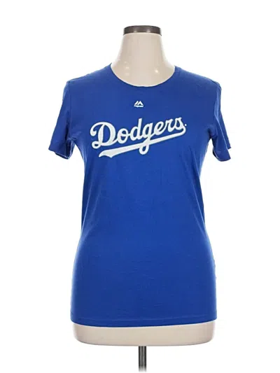 Pre-owned Majestic Short Sleeve T-shirt In Blue