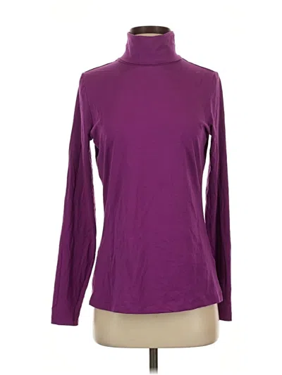 Pre-owned Lands' End Long Sleeve Turtleneck In Purple