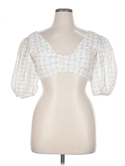 For Love & Lemons 3/4 Sleeve Blouse In White