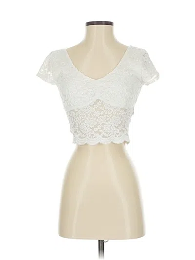 Pre-owned Abercrombie & Fitch Short Sleeve Top White Sweetheart Neckline Tops