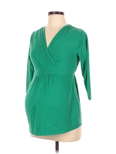 Pre-owned Motherhood 3/4 Sleeve T-shirt In Green