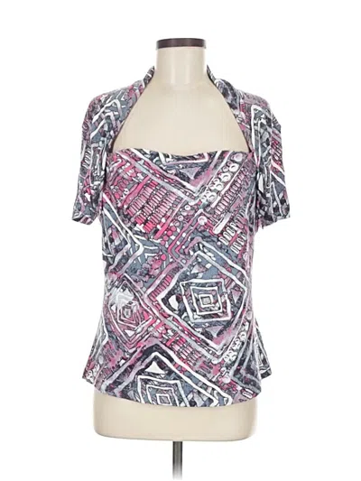 Pre-owned St John Short Sleeve Blouse In Pink