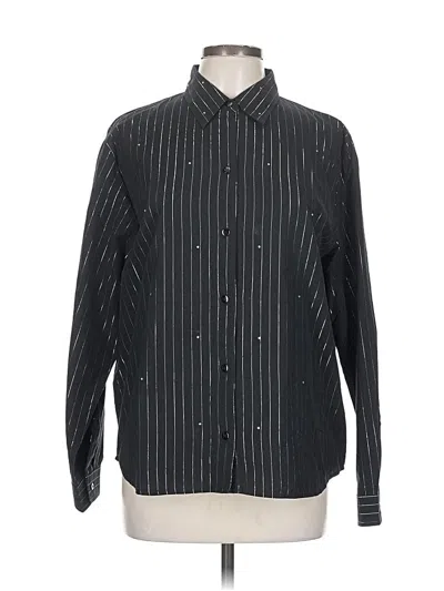 Pre-owned Victoria Jones Long Sleeve Button Down Shirt In Black