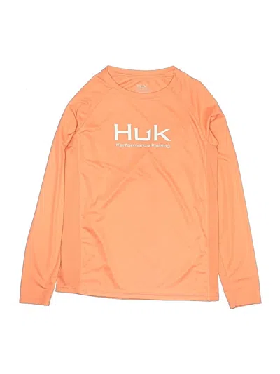 Pre-owned Huk Kids' Long Sleeve T-shirt In Orange