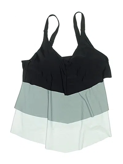 Pre-owned Unbranded Swimsuit Top Black Color Block Pattern Swimwear