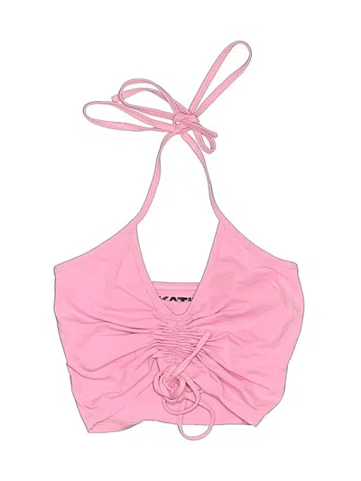 Pre-owned Katie J Nyc Kids' Tank Top Pink Halter Neckline Tops