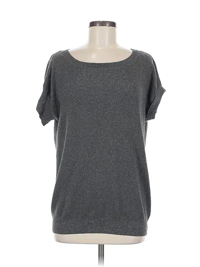 Pre-owned Michael Michael Kors Short Sleeve Top Gray Scoop Neck Tops