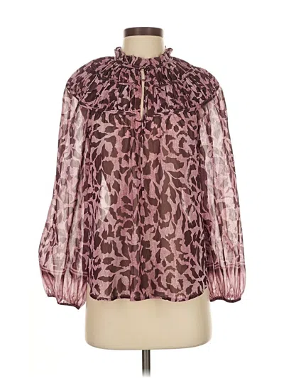 Ryegrass 3/4 Sleeve Blouse In Burgundy