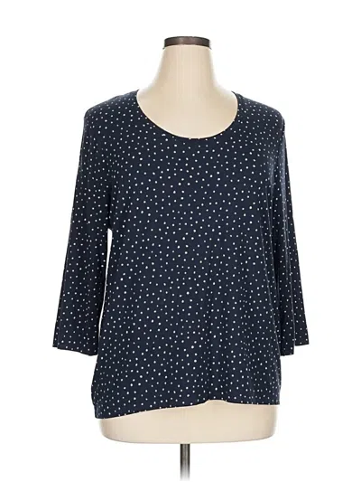 Pre-owned Chico's 3/4 Sleeve T-shirt In Blue