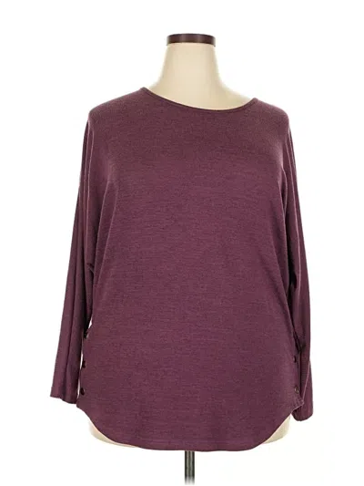 Pre-owned Pink Clover 3/4 Sleeve Top Burgundy Boatneck Tops