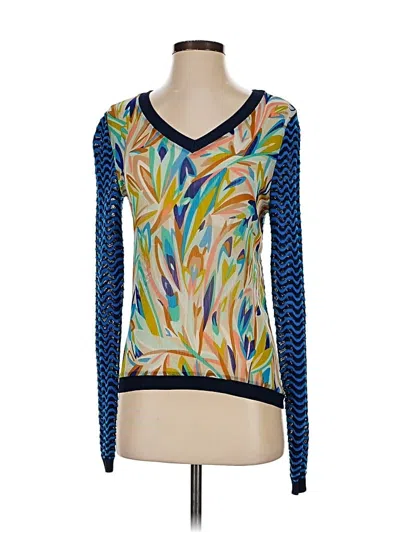 Pre-owned Missoni For Target Long Sleeve Blouse In Blue
