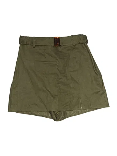 Pre-owned Zara Khaki Shorts In Green