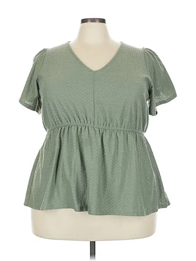 Pre-owned Lane Bryant Short Sleeve T-shirt In Green