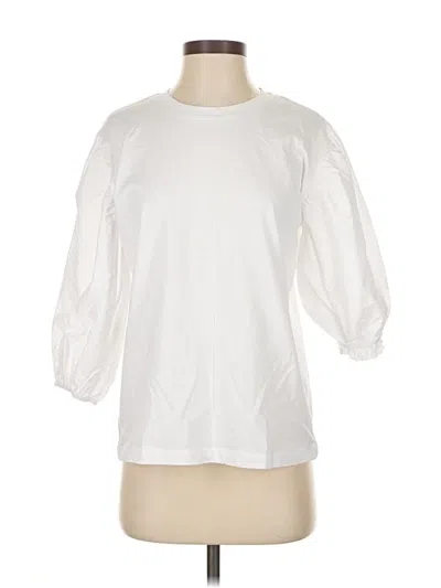 Pre-owned Zara 3/4 Sleeve T-shirt In White