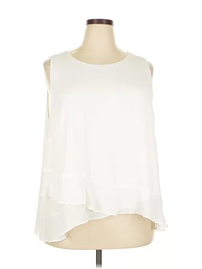 Pre-owned Tahari By Asl Sleeveless Blouse In White