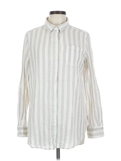 Pre-owned St. John's Bay Long Sleeve Button Down Shirt In White