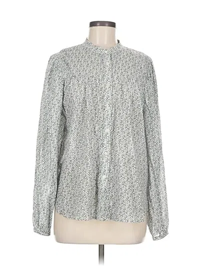 Pre-owned Ann Taylor Loft Long Sleeve Blouse In Gray