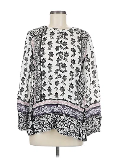 Ann Taylor Loft Long Sleeve Blouse In Multi