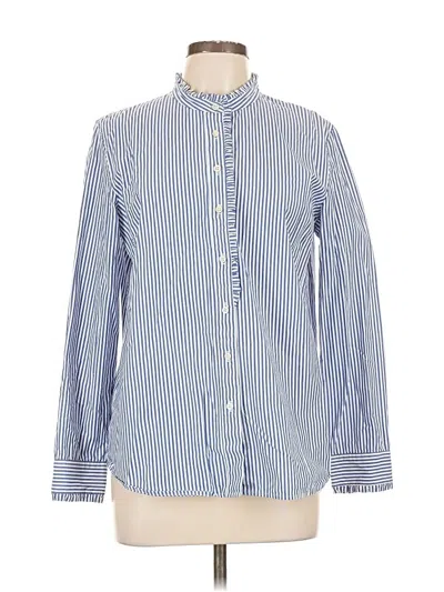 Pre-owned Talbots Long Sleeve Button Down Shirt In Blue