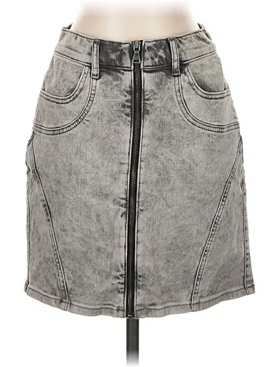 Pre-owned Express Denim Skirt In Gray