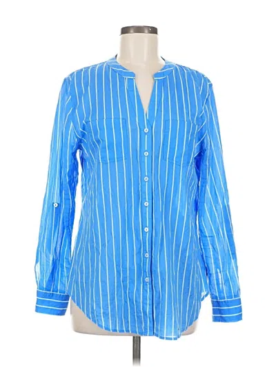 Pre-owned Carve Designs Long Sleeve Button Down Shirt In Blue