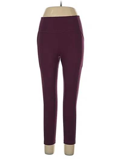 Pre-owned Girlfriend Collective Active Pants In Burgundy