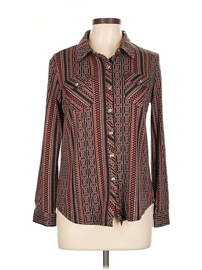 Pre-owned Papermoon Long Sleeve Blouse In Brown