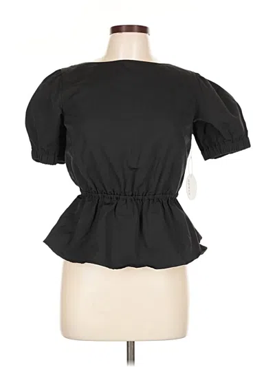 Staud Short Sleeve Blouse In Black