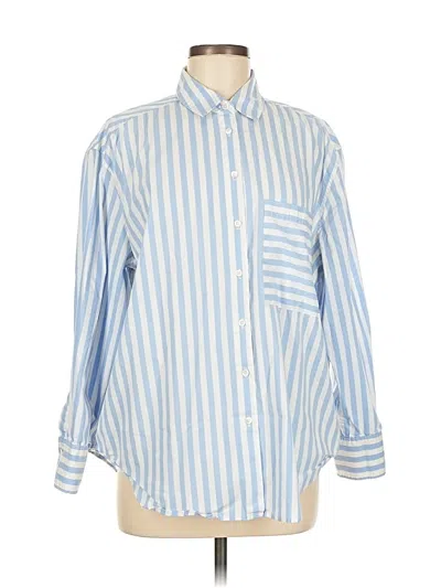 Pre-owned Ayr Long Sleeve Button Down Shirt In Blue