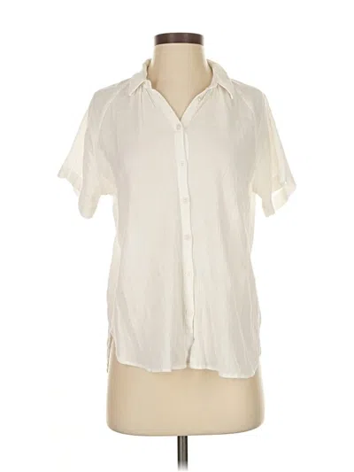 Pre-owned Madewell Short Sleeve Blouse In White