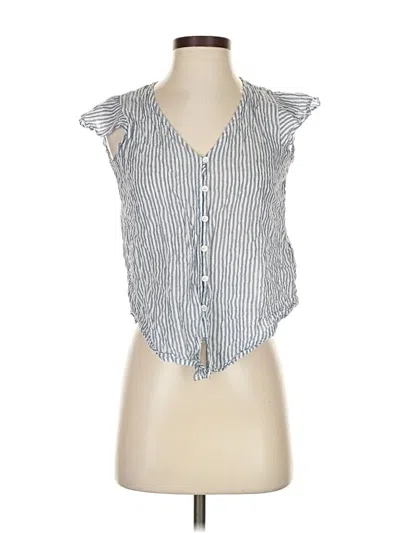 Pre-owned Pale Sky Sleeveless Button Down Shirt In Blue